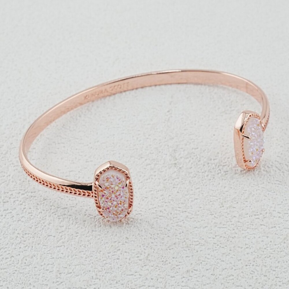 Kendra Scott Oval White Quartz Bangle